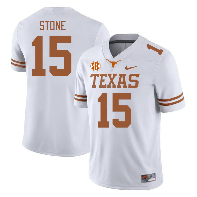Texas Longhorns #15 Will Stone SEC Conference College Football Jerseys Stitched Sale-White